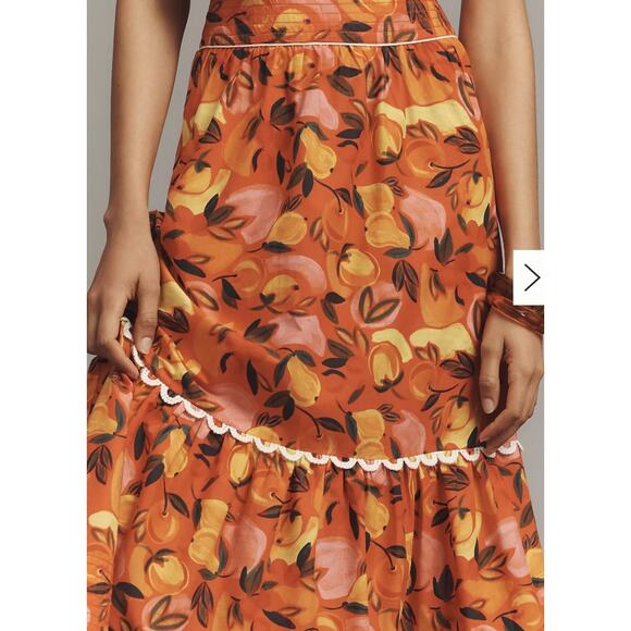 Farm Rio Tiered Flare-Hem Printed Midi Skirt - Picture 3 of 7